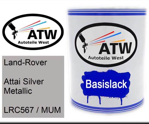 Land-Rover, Attai Silver Metallic, LRC567 / MUM: 1L Lackdose, von ATW Autoteile West.